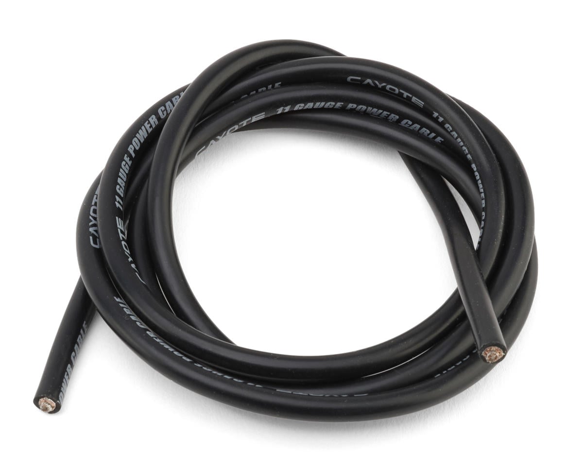 Cayote Thin-Wall Silicone Wire (Black) (1 Meter) (11AWG)