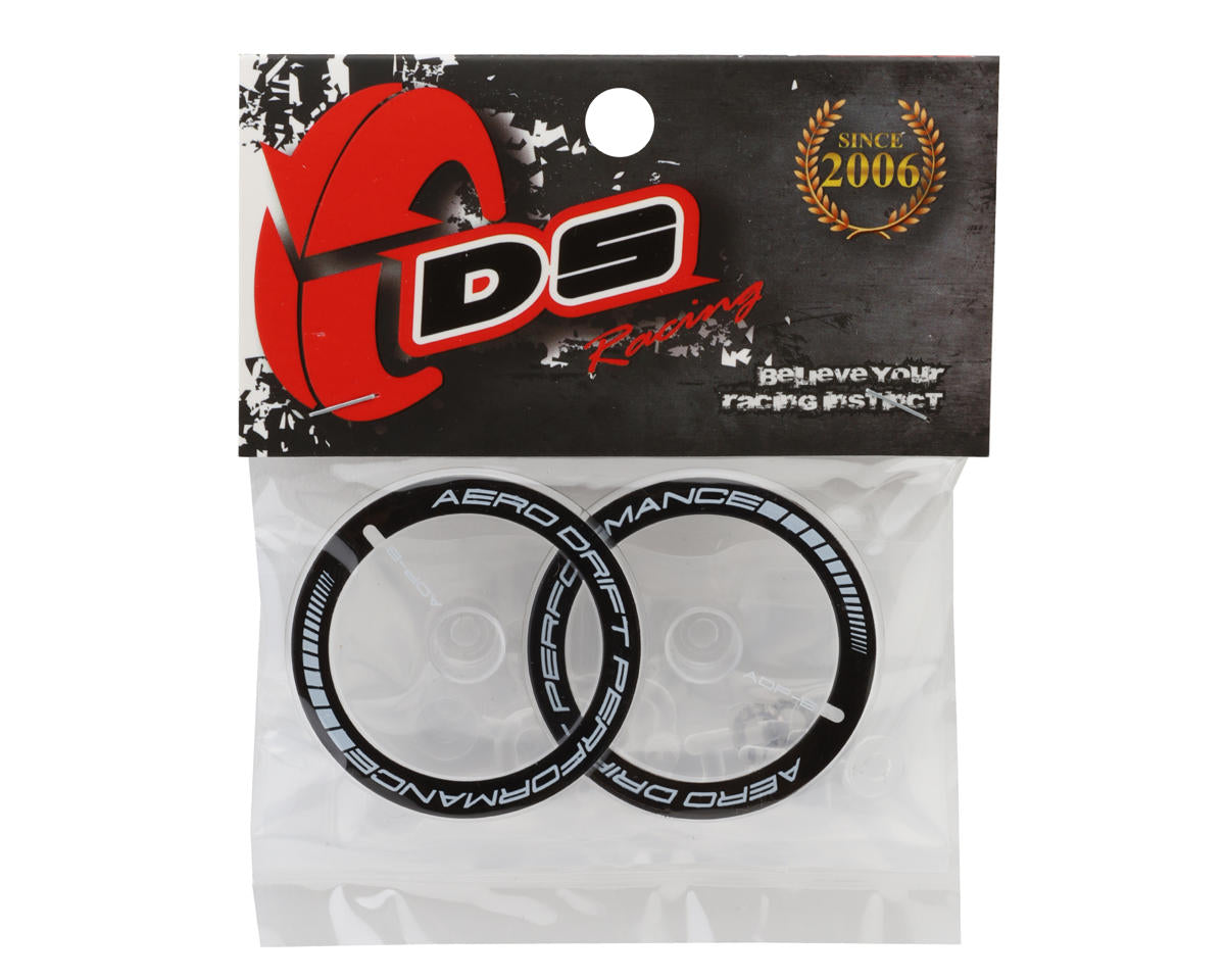 DS Racing Flat Aero Drift Wheel Covers (Clear/Black) (2) (Drift Element Wheels)
