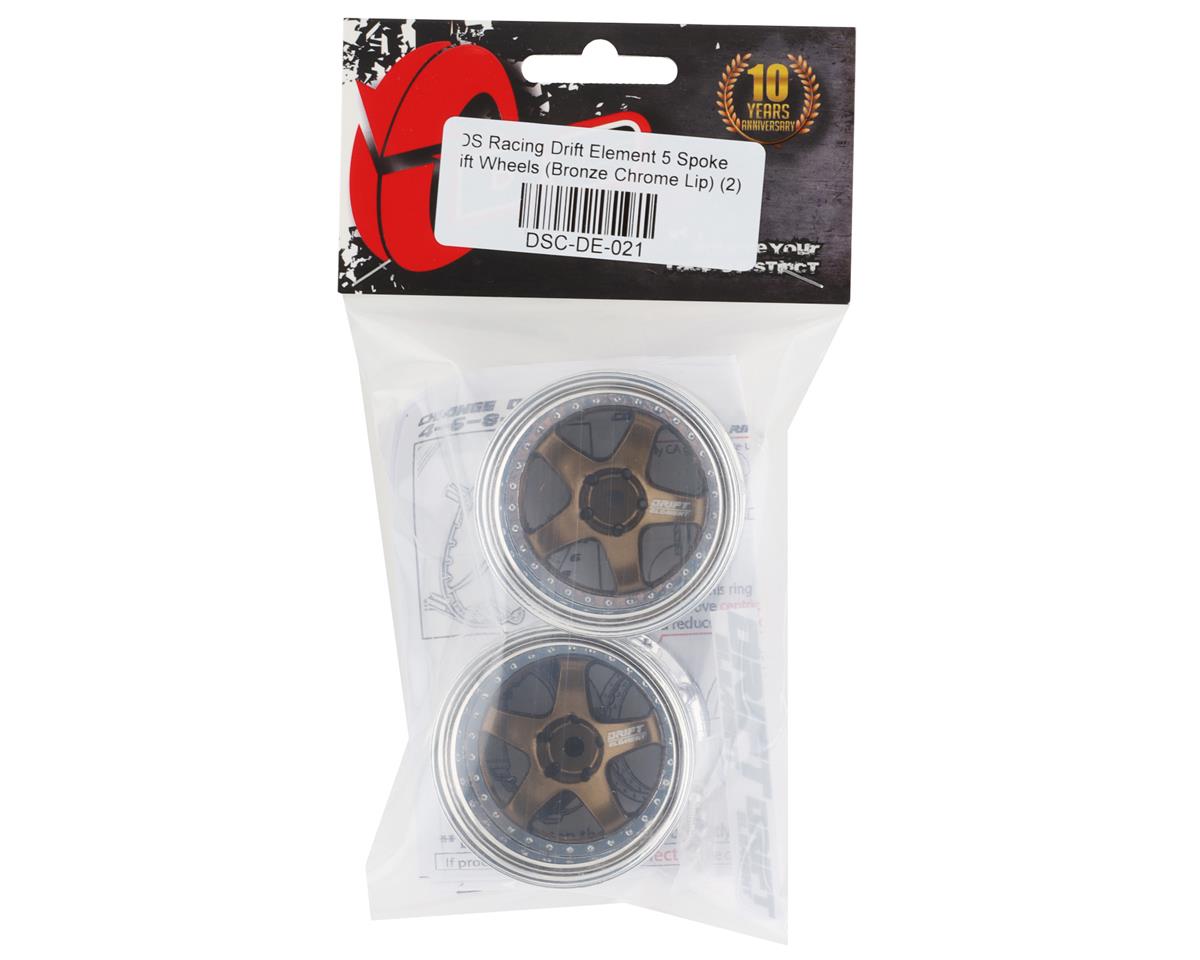 DS Racing Drift Element 5 Spoke Drift Wheels (Bronze & Chrome) (2)