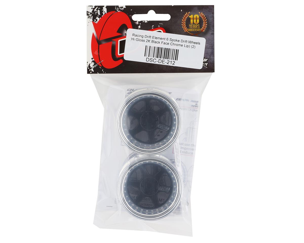 DS Racing Drift Element 6 Spoke Drift Wheels (Black & Chrome) (2)
