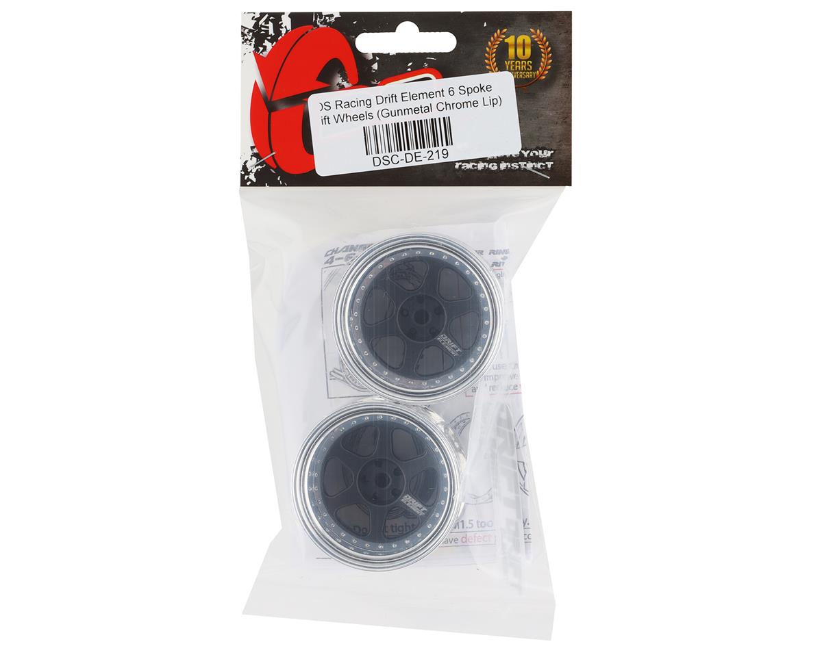 DS Racing Drift Element 6 Spoke Drift Wheels (Gunmetal Chrome)