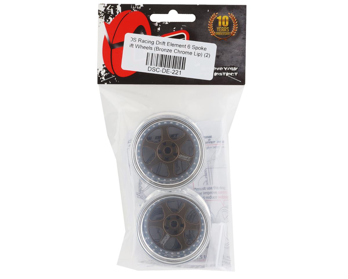 DS Racing Drift Element 6 Spoke Drift Wheels (Bronze & Chrome) (2)