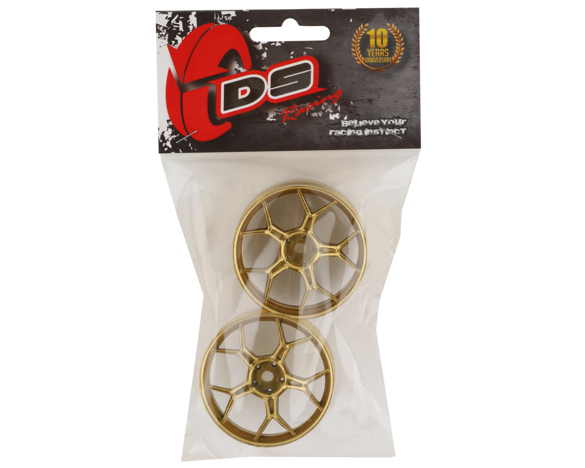 DS Racing Feathery Split Spoke Drift Wheels (Gold) (2) (6mm Offset)