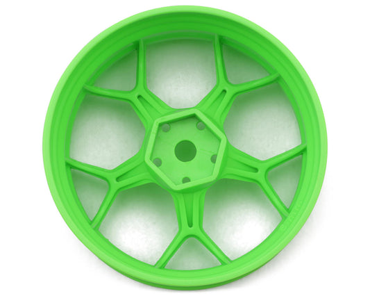 DS Racing Feathery Split Spoke Drift Wheels (Flu Green) (2) (6mm Offset)