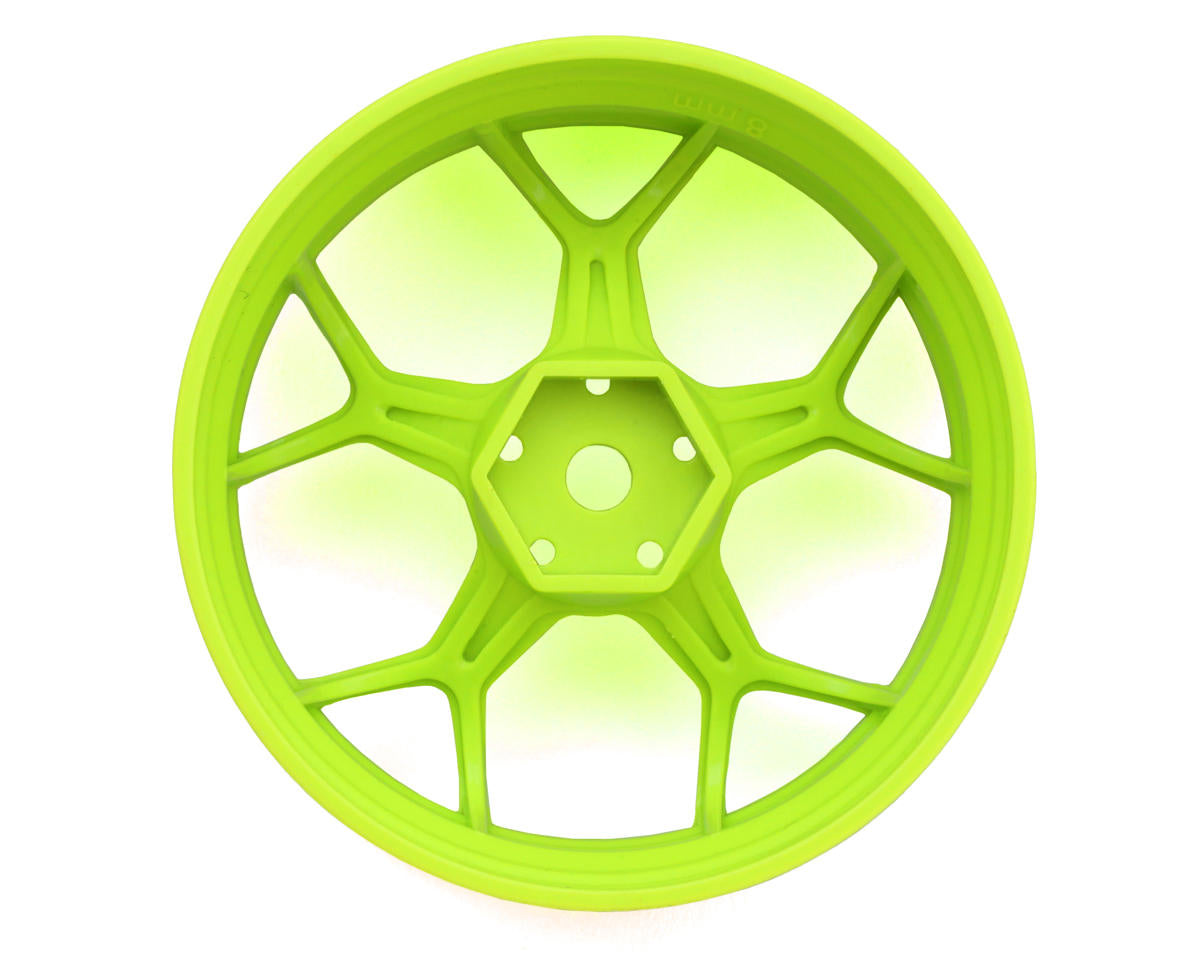 DS Racing Feathery Split Spoke Drift Wheels (Flu Lime) (2) (8mm Offset)