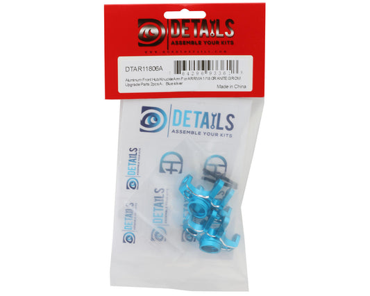 Hobby Details Arrma® Granite™ Grom Aluminum Front Hub/Knuckle Set (Blue)