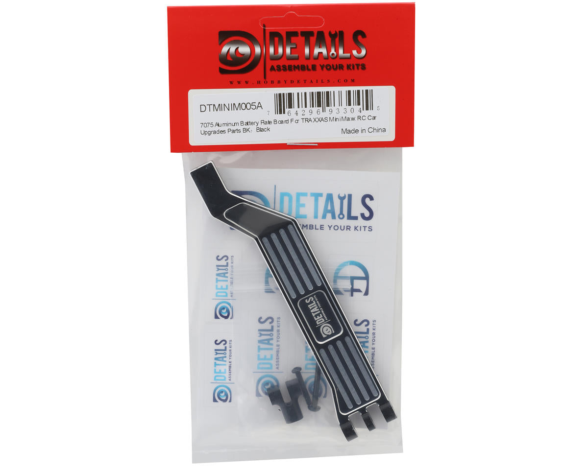 Hobby Details 7075 Aluminum Battery Plate for Traxxas® Mini Maxx® (Black)