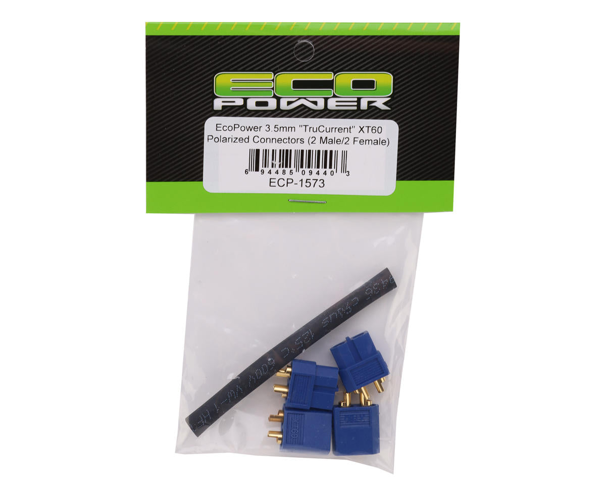 EcoPower 3.5mm "TruCurrent" XT60 Polarized Connectors (2 Male/2 Female)