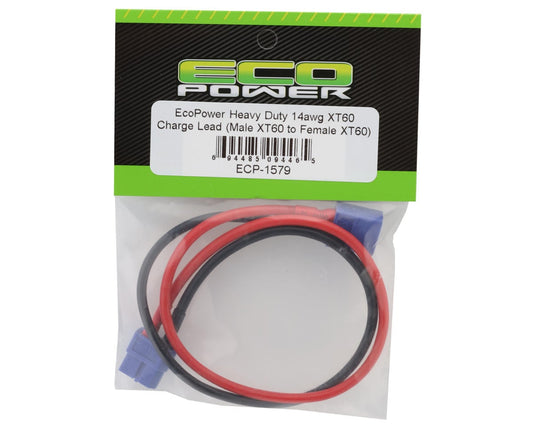 EcoPower Heavy Duty 14awg XT60 Extension Charge Lead (Male XT60 to Female XT60)