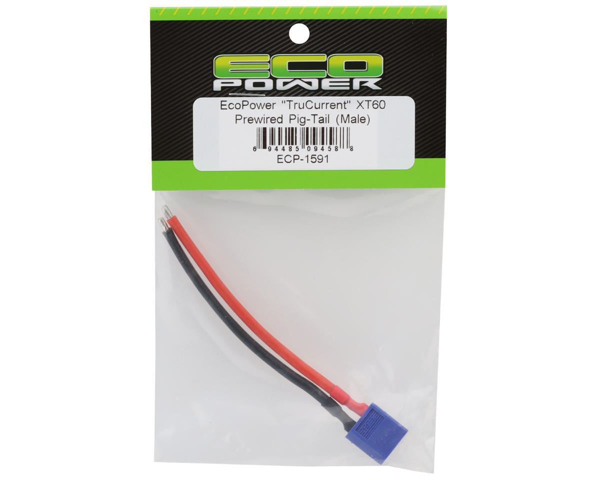 EcoPower "TruCurrent" XT60 Pre-Wired Pigtail (Male)