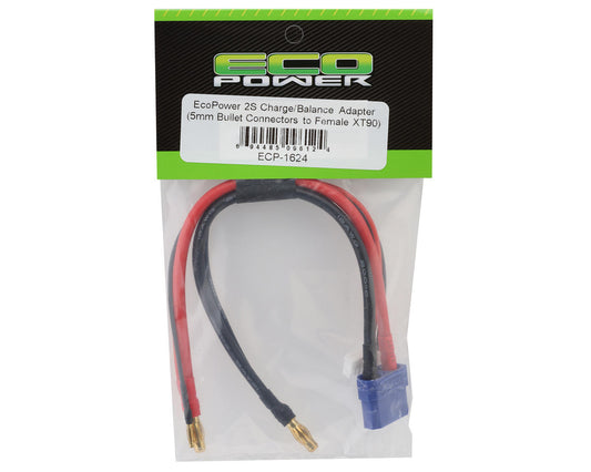 EcoPower 2S Charge/Balance Charge Lead Adapter (5mm Male Bullets to Female XT90)