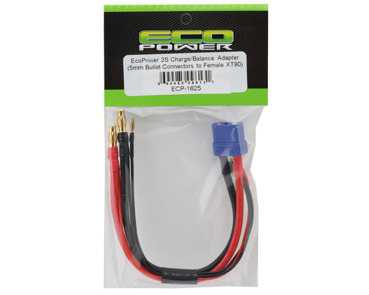 EcoPower 2S Charge/Balance Charge Lead Adapter (5mm Male Bullets to Female XT90)