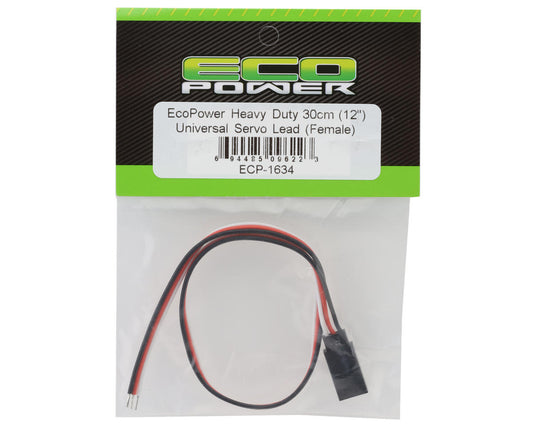 EcoPower Heavy Duty Pre-Wired Universal Servo Lead (Female) (12")