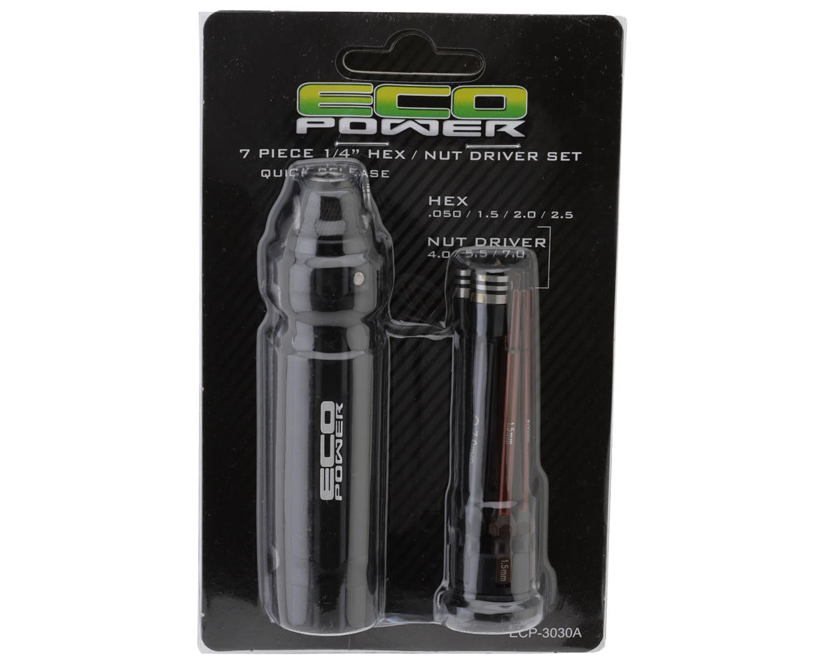EcoPower 8-Piece Metric & SAE 1/4" Drive Hex & Nut Driver Tool Set