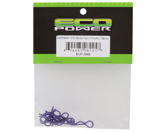 EcoPower 1/10 Body Clips (Purple) (10)