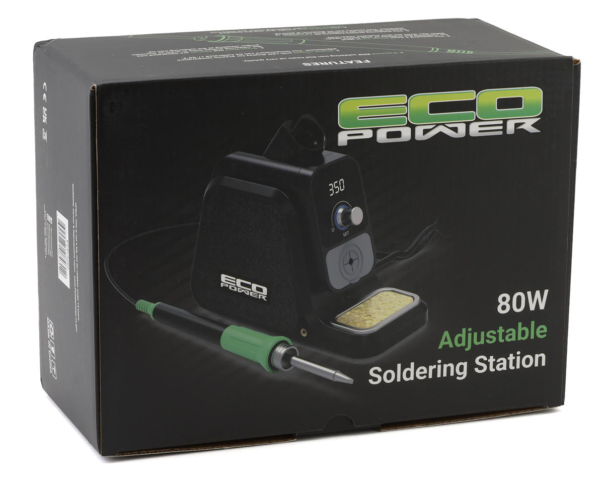 EcoPower 80W Adjustable Temperature Digital Soldering Station w/Alligator