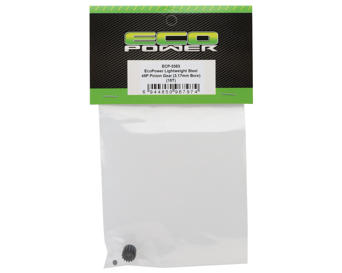 EcoPower Lightweight Steel 48P Pinion Gear (3.17mm Bore) (15T)