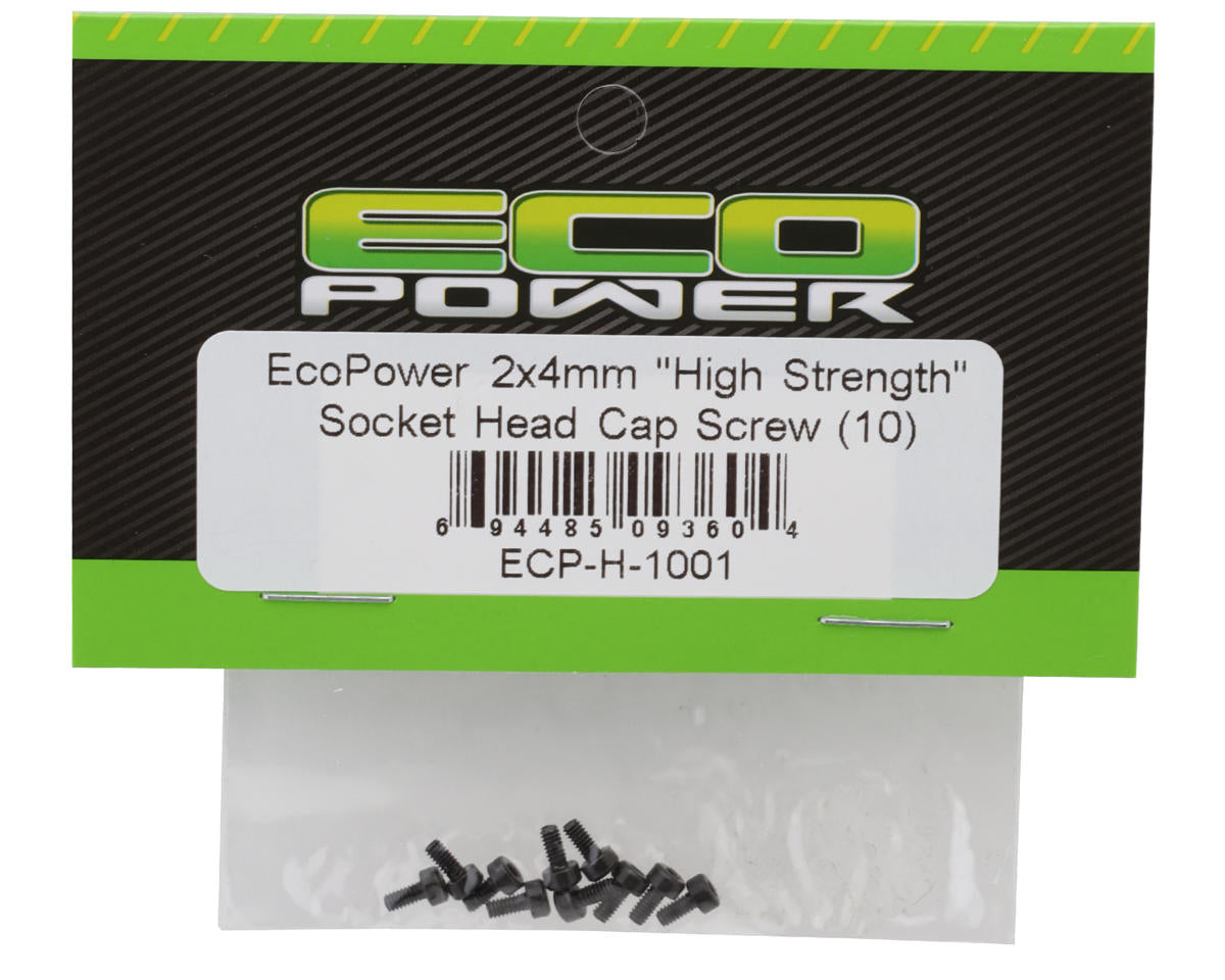 EcoPower 2mm "High Strength" Steel Socket Head Cap Screws (10) (2x4mm)