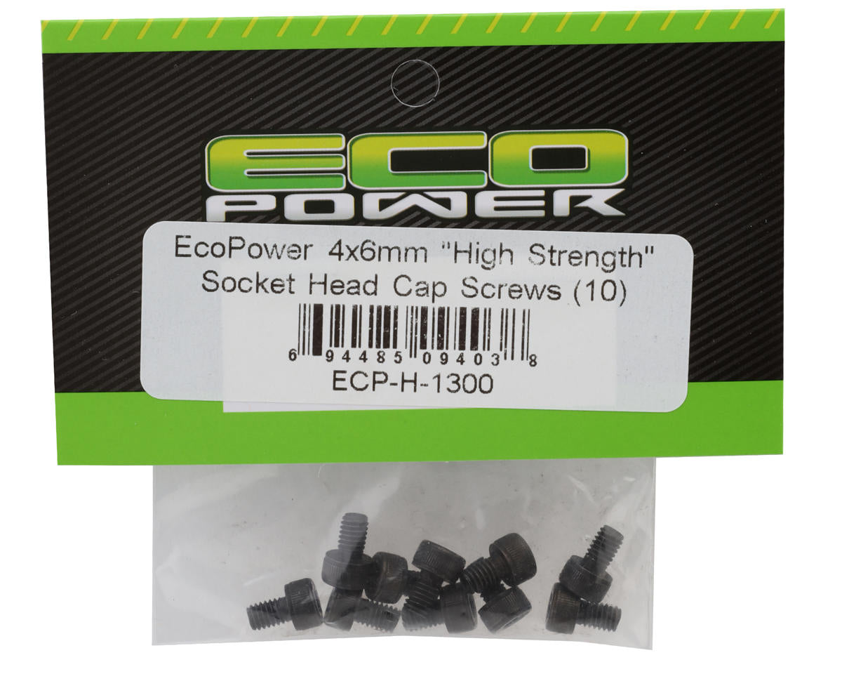 EcoPower 4mm "High Strength" Steel Socket Head Cap Screws (10) (4x6mm)