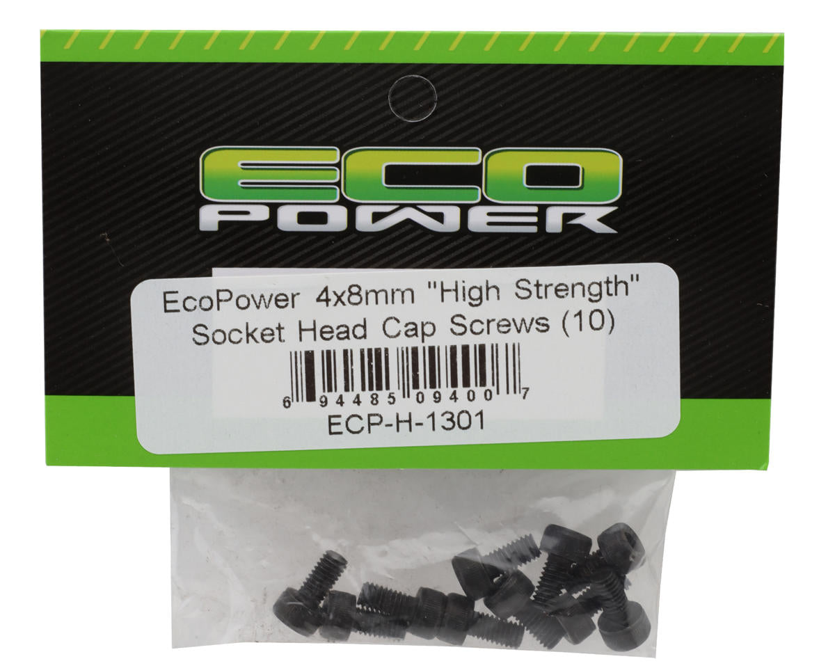 EcoPower 4mm "High Strength" Steel Socket Head Cap Screws (10) (4x8mm)