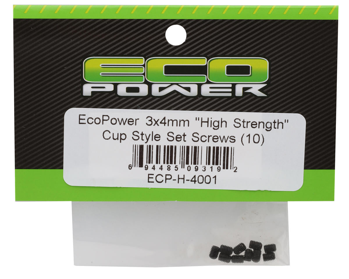 EcoPower 3mm "High Strength" Steel Cup Style Set Screws (10) (3x4mm)