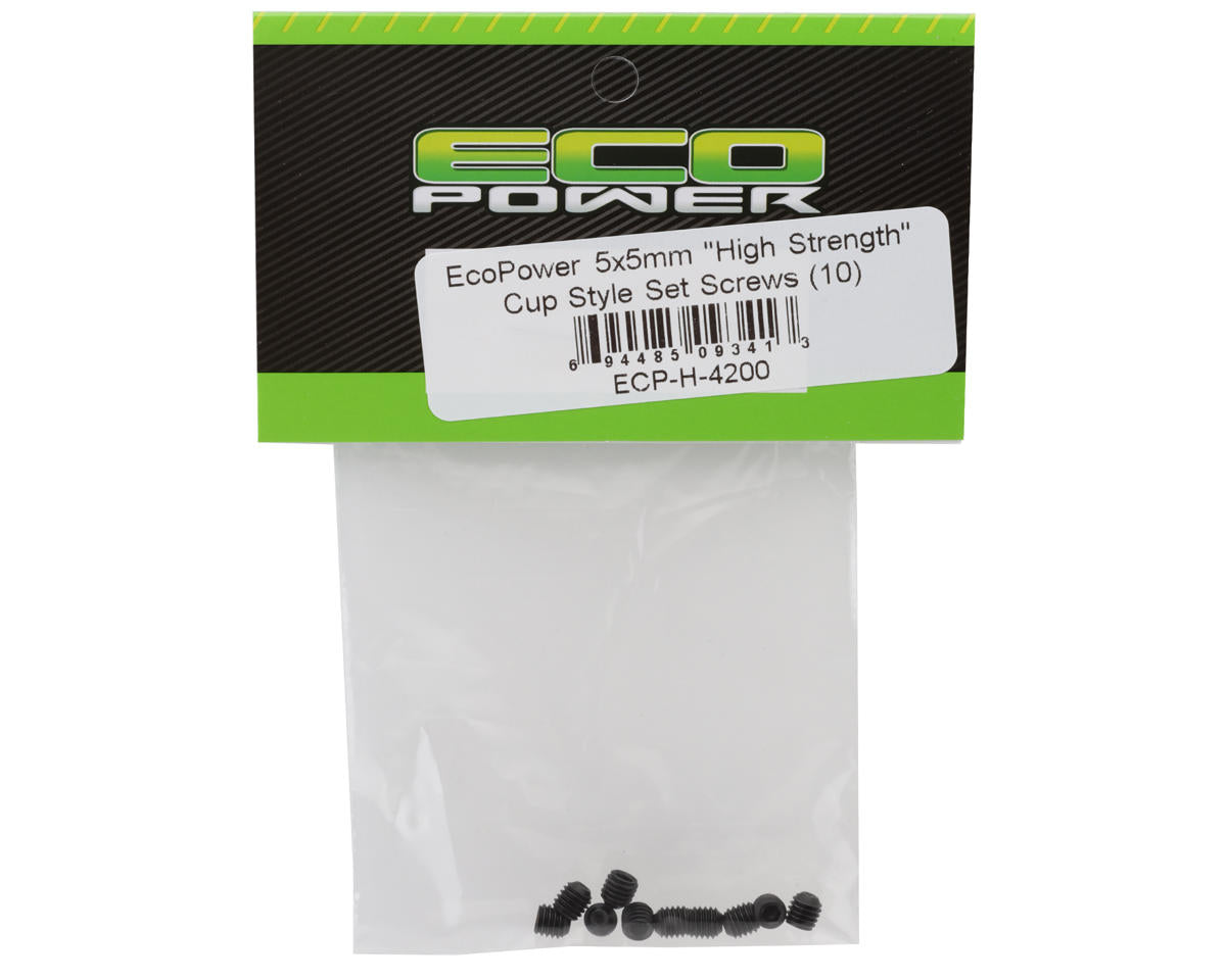 EcoPower 5mm "High Strength" Steel Cup Style Set Screws (10) (5x5mm)