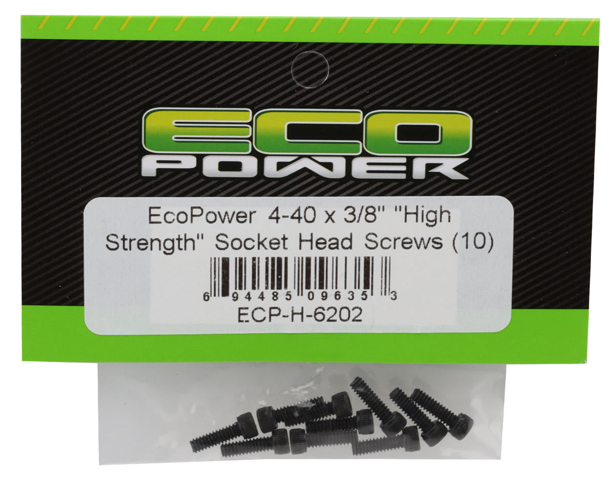 EcoPower 4-40 "High Strength" Socket Cap Head Screws (10) (4-40x3/8")