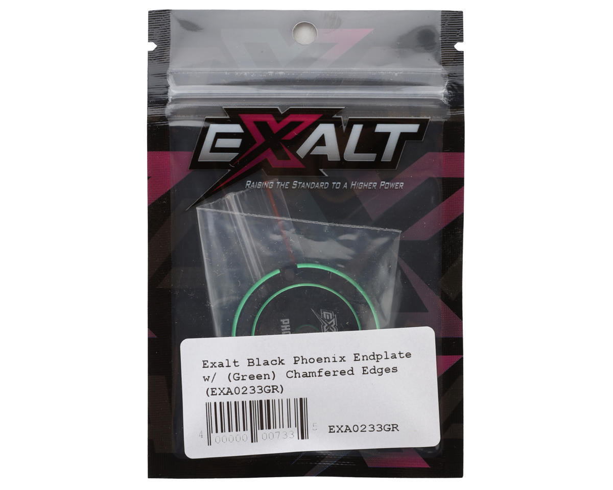 Team Exalt Black Phoenix Endplate with Chamfered Edges (Green)