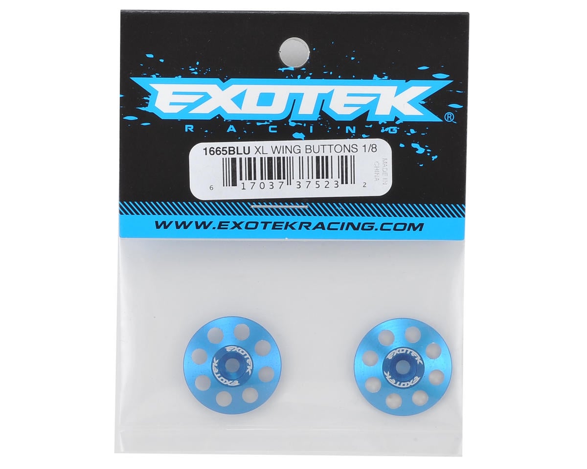 Exotek 22mm 1/8 XL Aluminum Wing Buttons (2) (Blue)