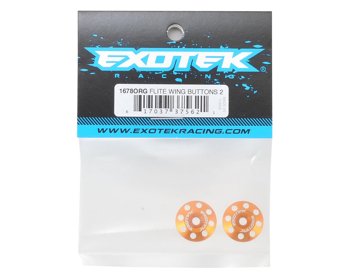 Exotek Flite V2 16mm Aluminum Wing Buttons (2) (Orange)
