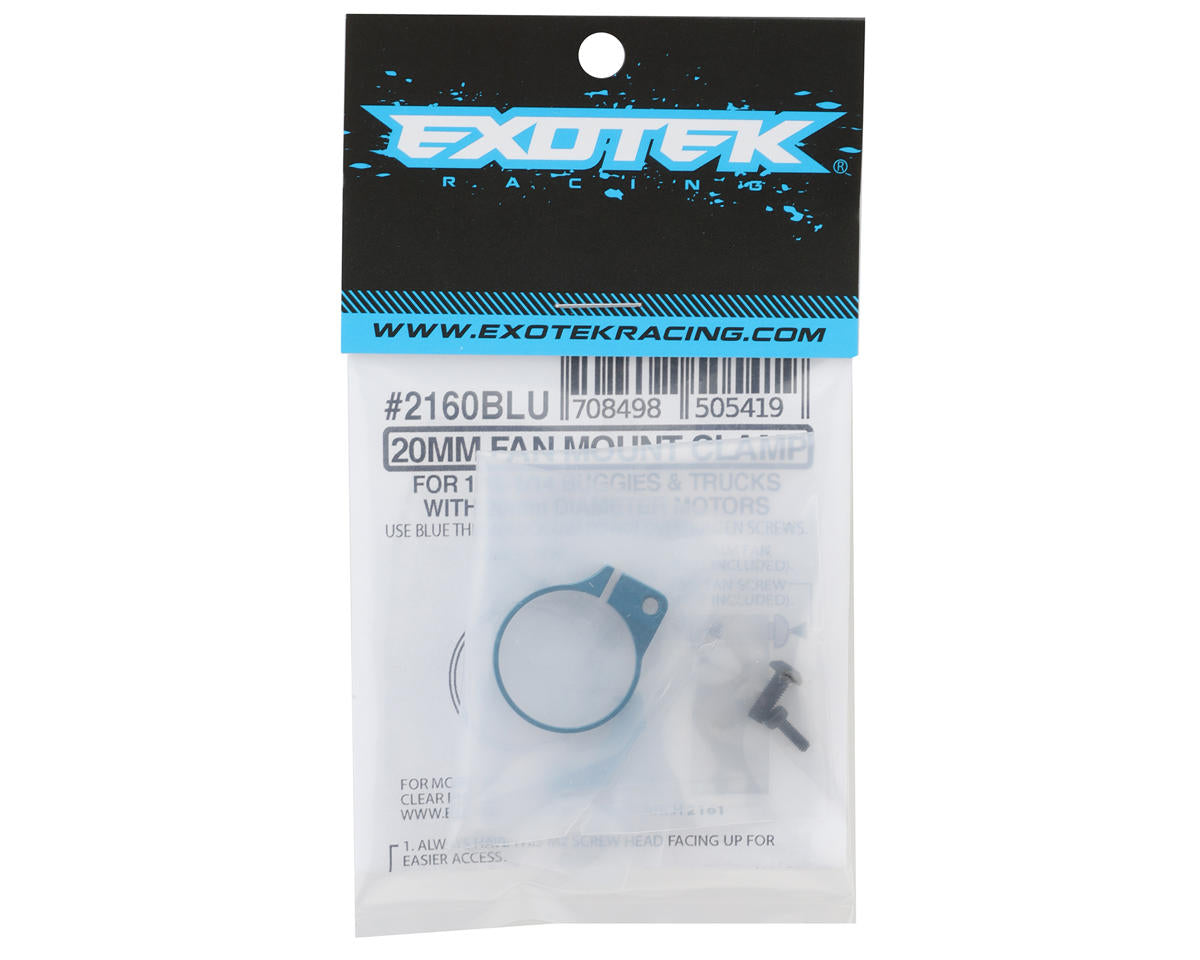 Exotek 20mm Motor Aluminum Mini Fan Mount (Blue)