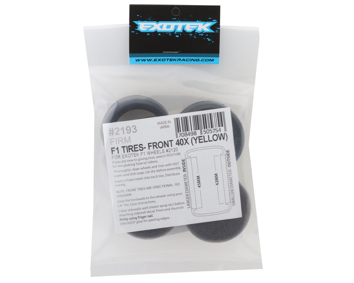 Exotek F1 V2 Front Rubber Tires (2) (Firm)