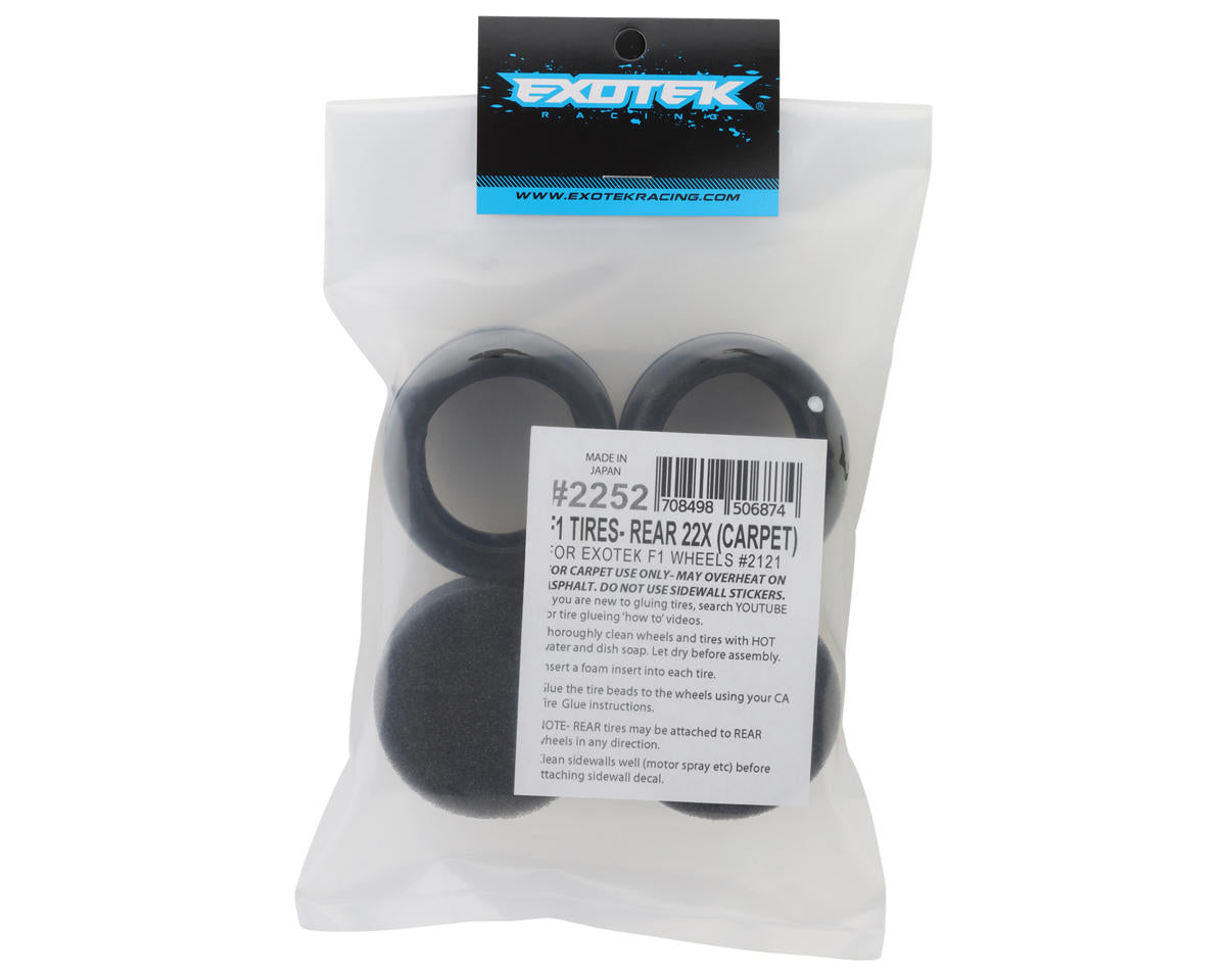 Exotek F1 Rear Rubber Carpet Tires (2) (22X)