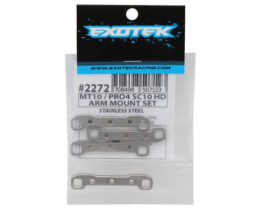 Exotek Team Associated MT10/Pro4 SC10 HD Steel Suspension Arm Mounts (4)