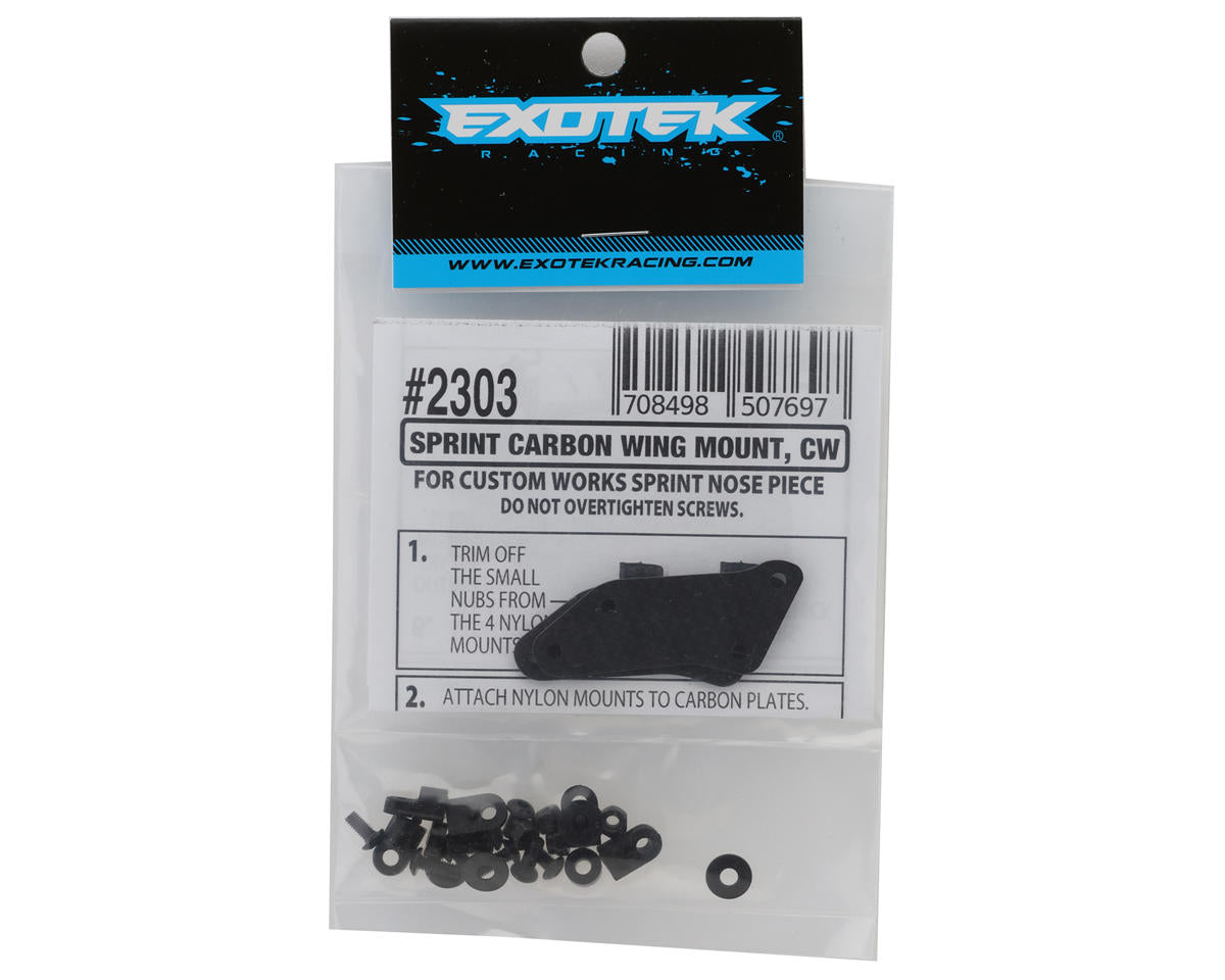 Exotek Sprint Car Carbon Front Nose Wing Mount Set (Custom Works Cage)