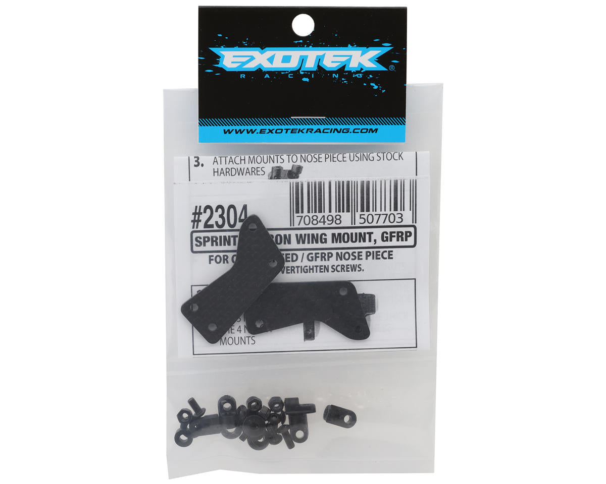 Exotek GFRP/Quasi Speed Sprint Adjustable HD Carbon Fiber Front Wing Mount Set