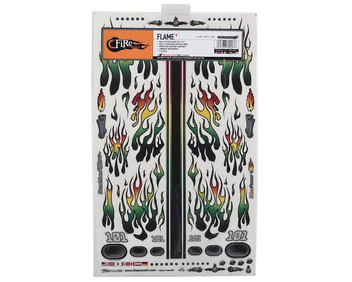 Firebrand RC Flames Rasta Decal Sheet (8.5x14")