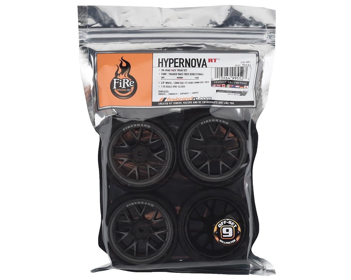Firebrand RC Hypernova RT9 Pre-Mounted On-Road Tires (4) (Gun Metal)