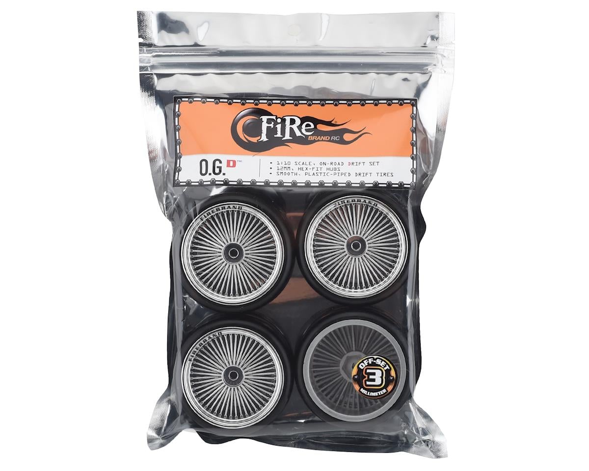 Firebrand RC OG D Pre-Mounted Slick Drift Tires (4) (Chrome)