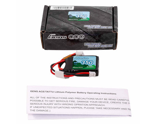 Gens Ace 2S 30C Adventure LiPo Battery (7.4V/350mAh)