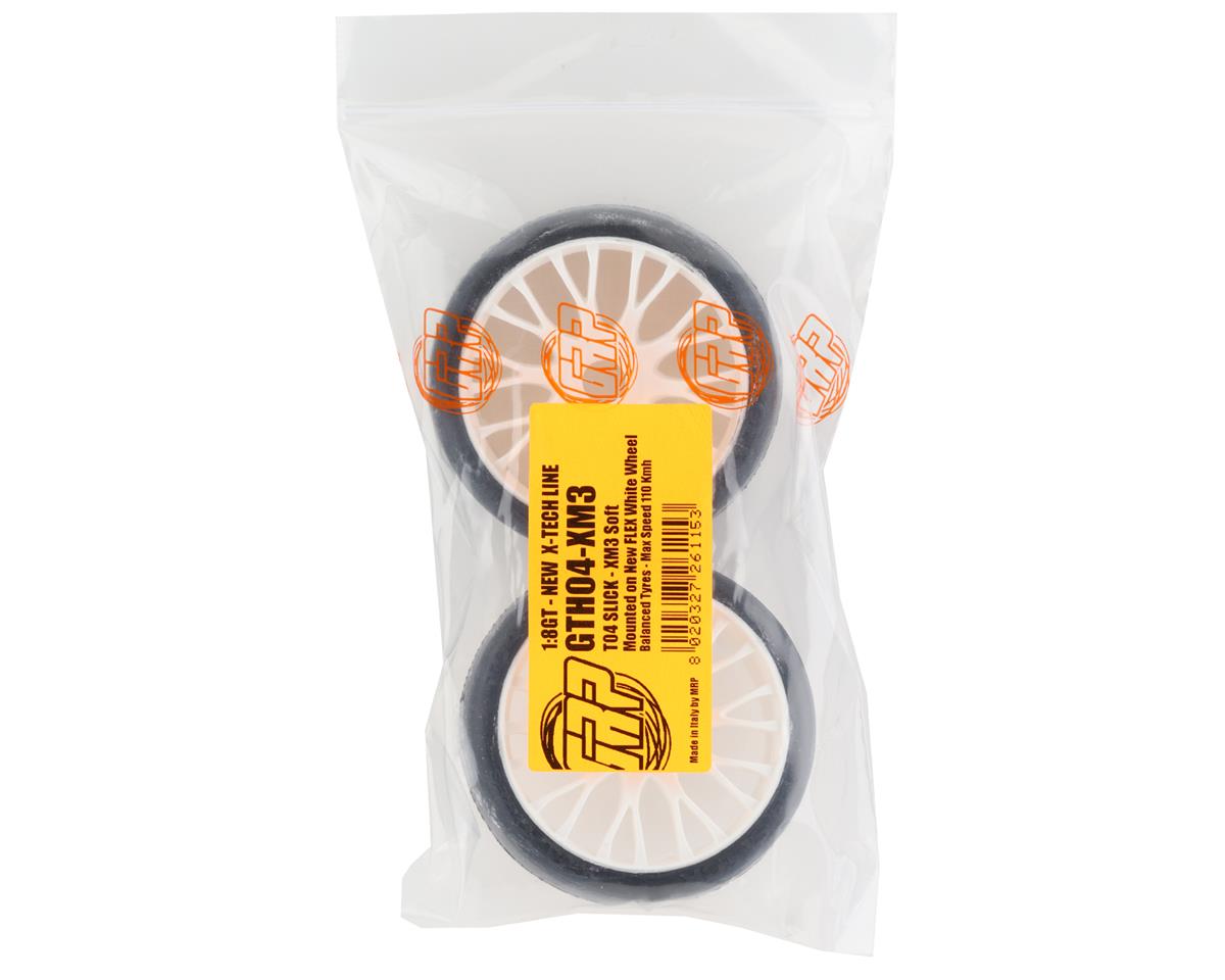 GRP Tires GT - TO4 Slick Belted Pre-Mounted 1/8 Buggy Tires (White) (2) (XM3)