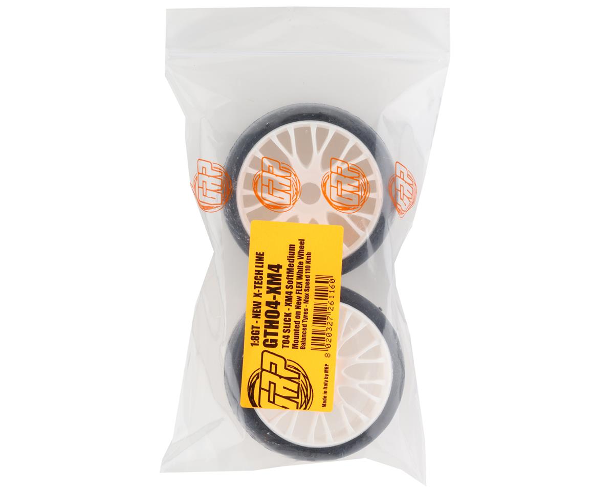 GRP Tires GT - TO4 Slick Belted Pre-Mounted 1/8 Buggy Tires (White) (2) (XM4)