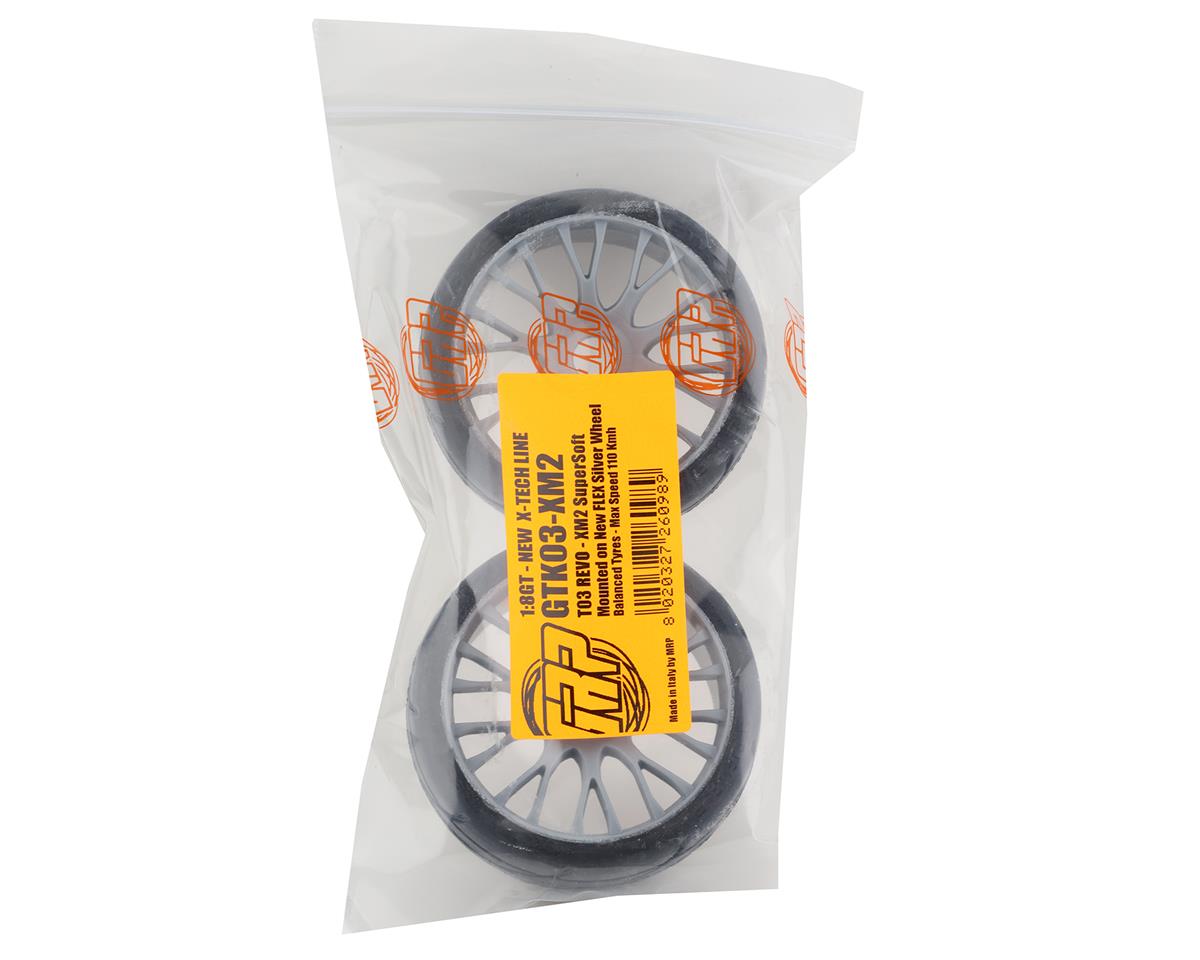 GRP Tires GT - TO3 Revo Belted Pre-Mounted 1/8 Buggy Tires (Silver) (2) (XM2)