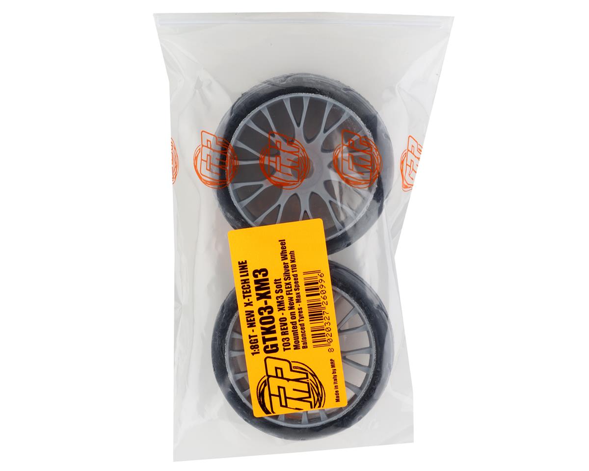 GRP Tires GT - TO3 Revo Belted Pre-Mounted 1/8 Buggy Tires (Silver) (2) (XM3)
