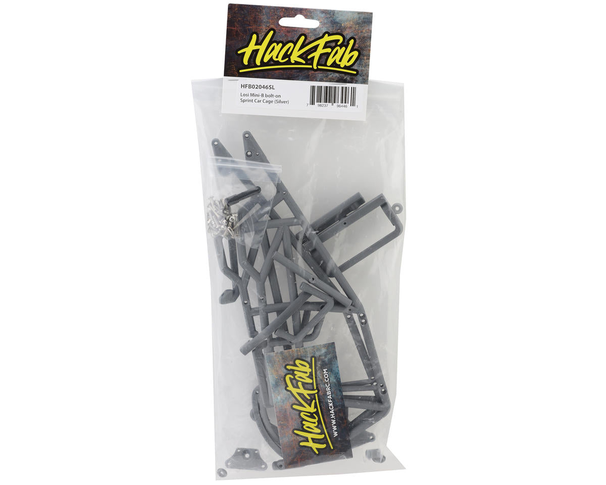 HackFab Losi Mini-B Bolt-On Sprint Car Cage (Silver)