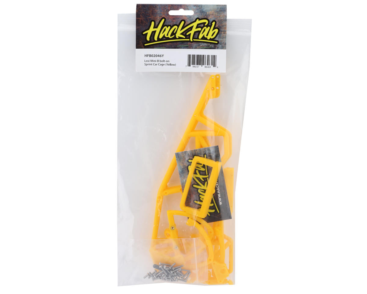HackFab Losi Mini-B Bolt-On Sprint Car Cage (Yellow)