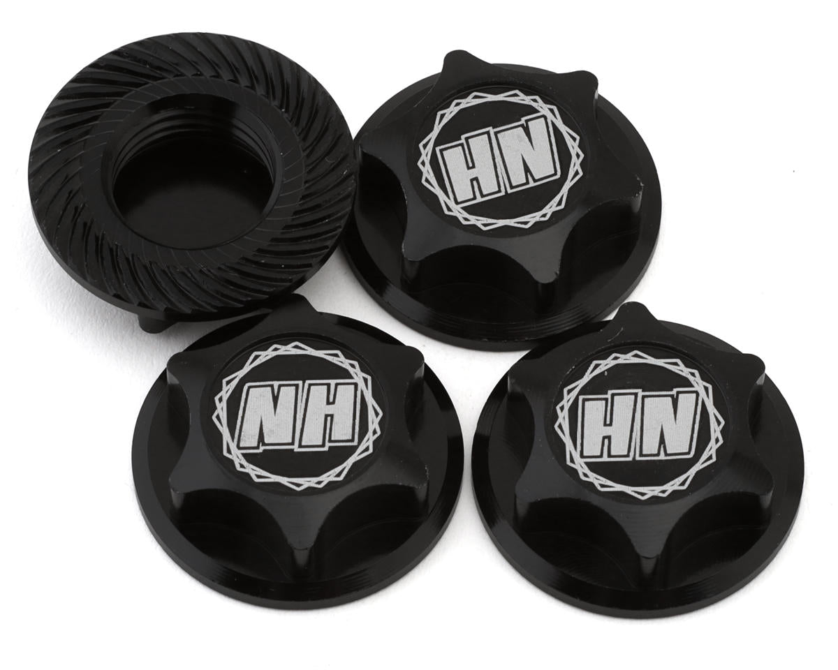 HongNor X5B 17mm Capped Serrated Wheel Nuts (Black) (4)