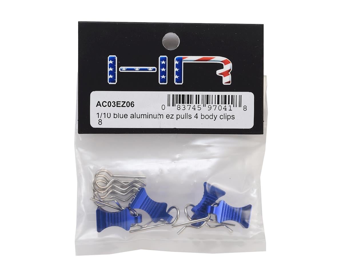 Hot Racing 1/10 Aluminum EZ Pulls w/Body Clips (Blue) (4)
