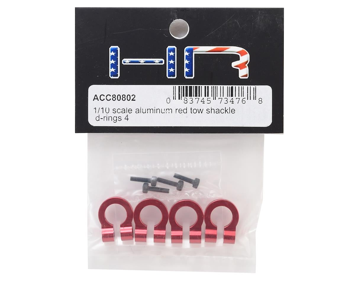 Hot Racing 1/10 Aluminum Tow Shackle D-Rings (4) (Red)