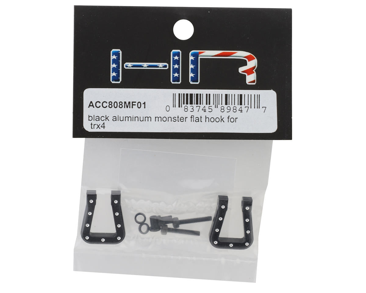 Hot Racing 1/10 Aluminum Monster Flat Tow Shackles (Black) (2)